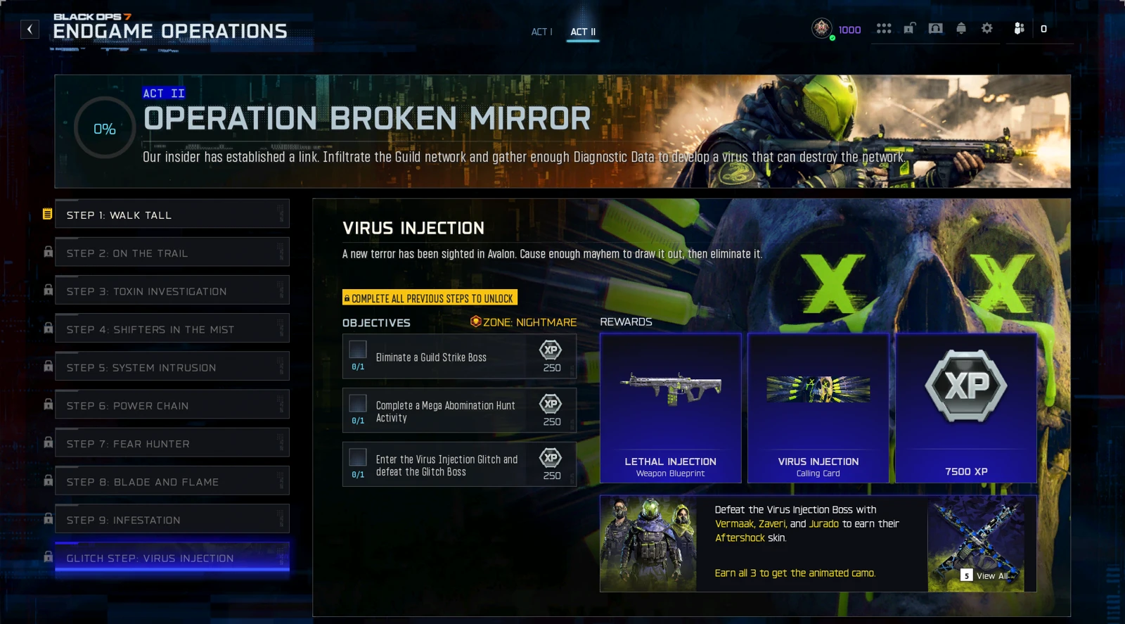 Step 10: Virus Injection final objective