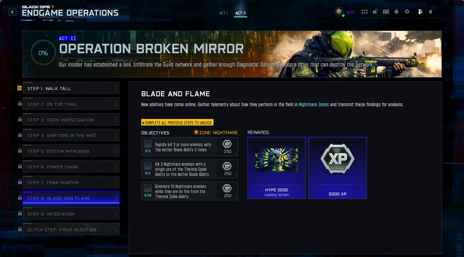 Step 8: Blade and Flame combat objective