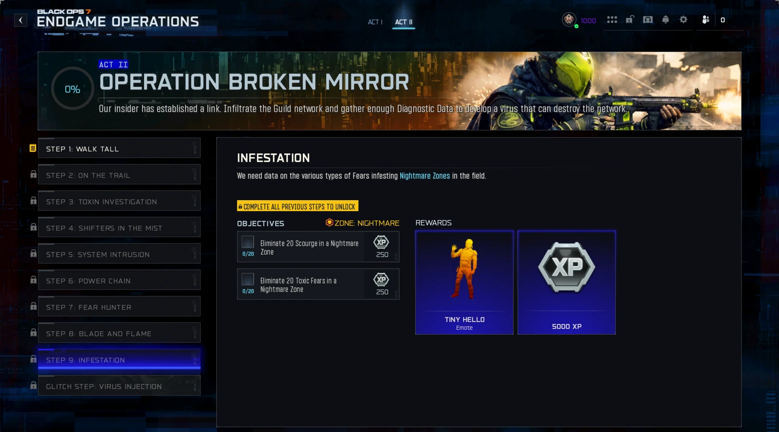 Step 9: Infestation zone clearing objective