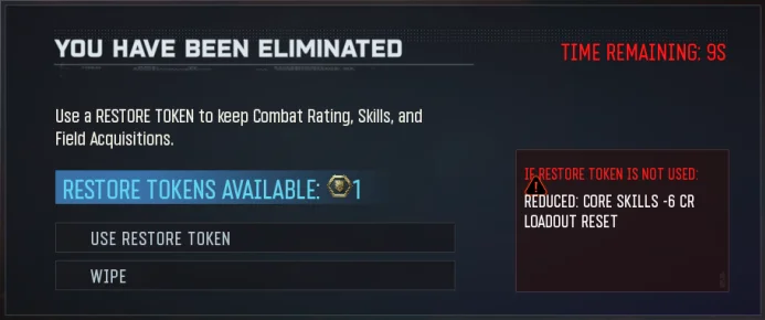 Restore Token activation prompt on the pre-match loadout screen