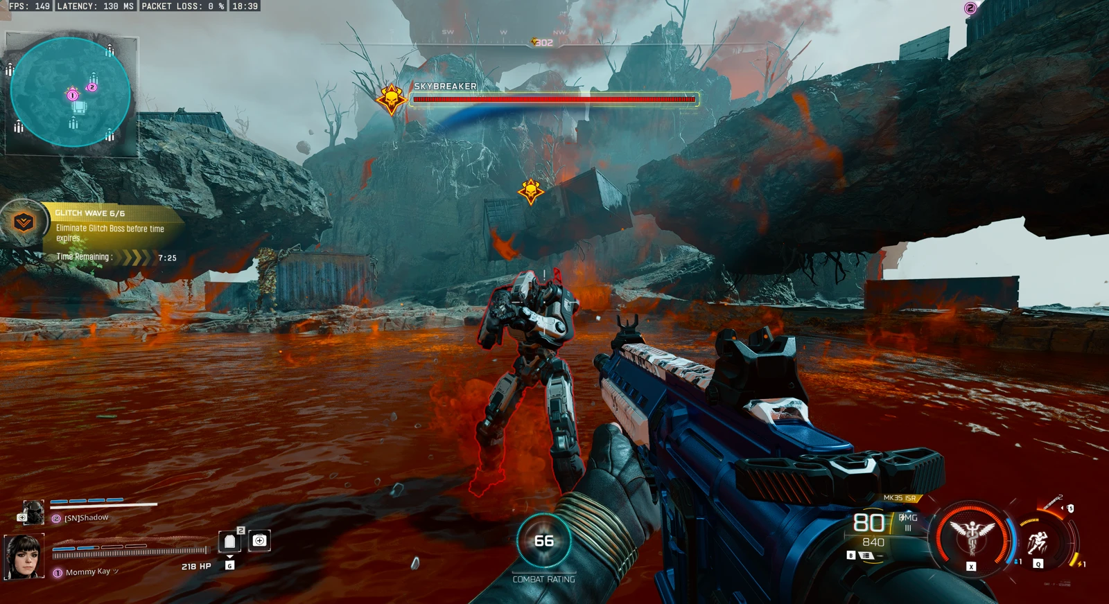 Skybreaker boss full view inside the Glitch Fracture