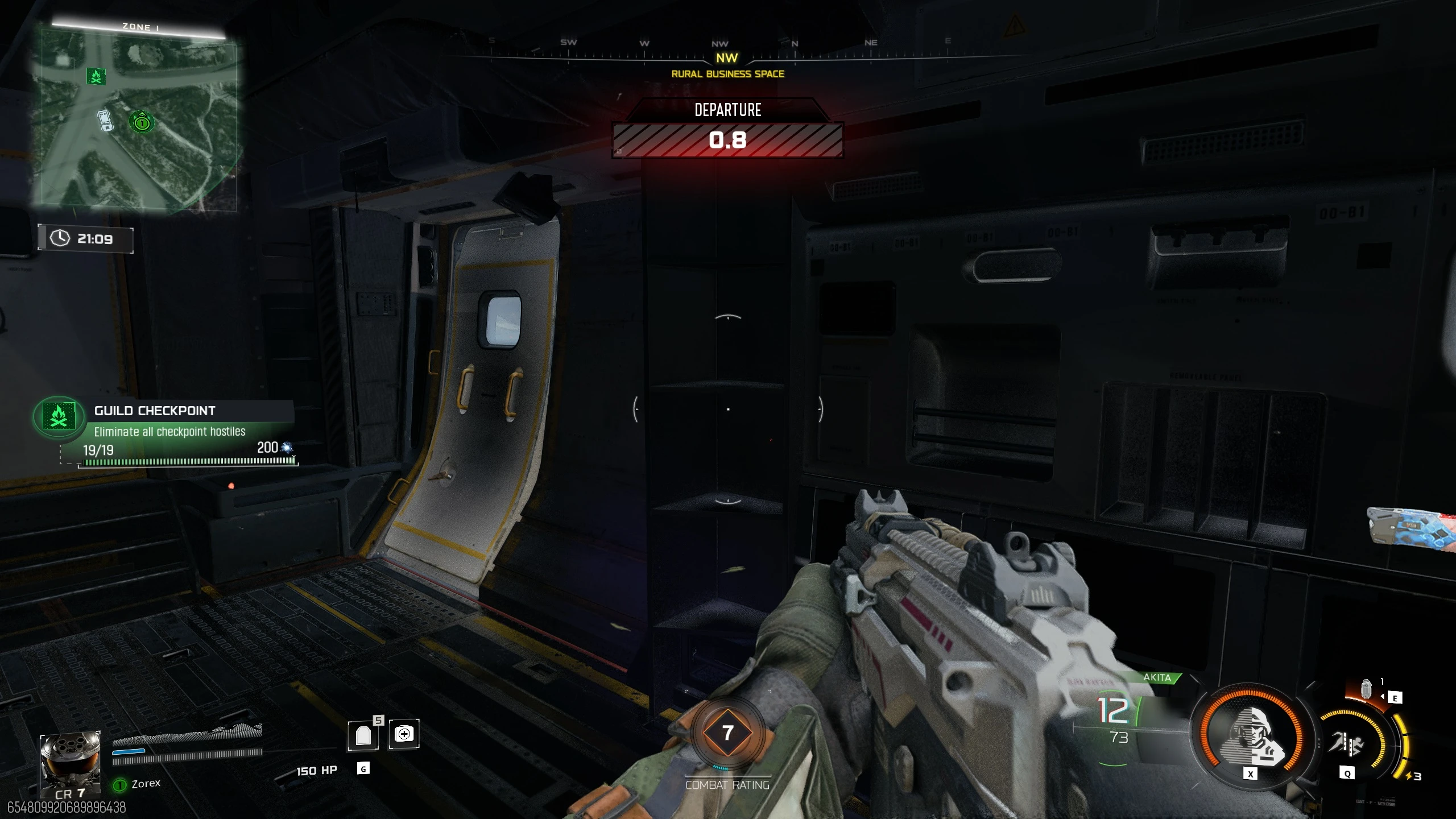 Extraction departure countdown timer at a VTOL landing zone