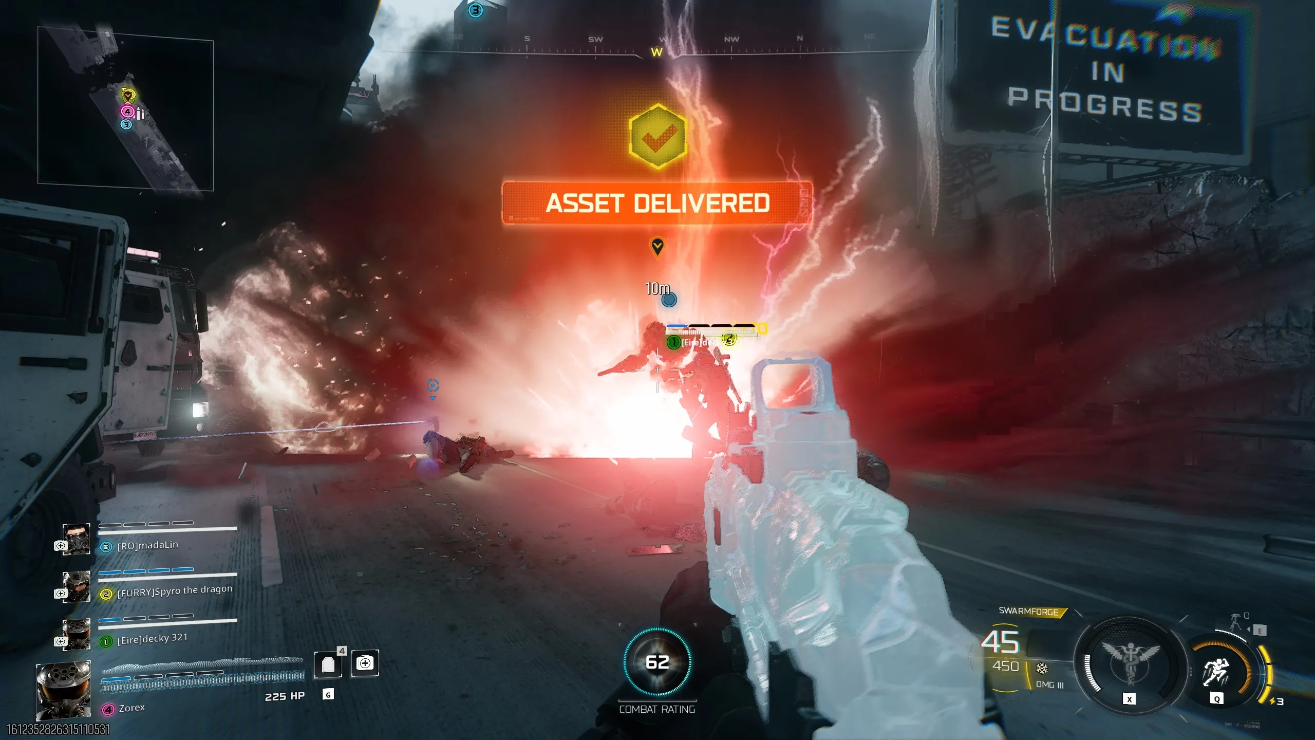 Asset Delivered notification with O.S.C.A.R. robot during Glitch Fracture