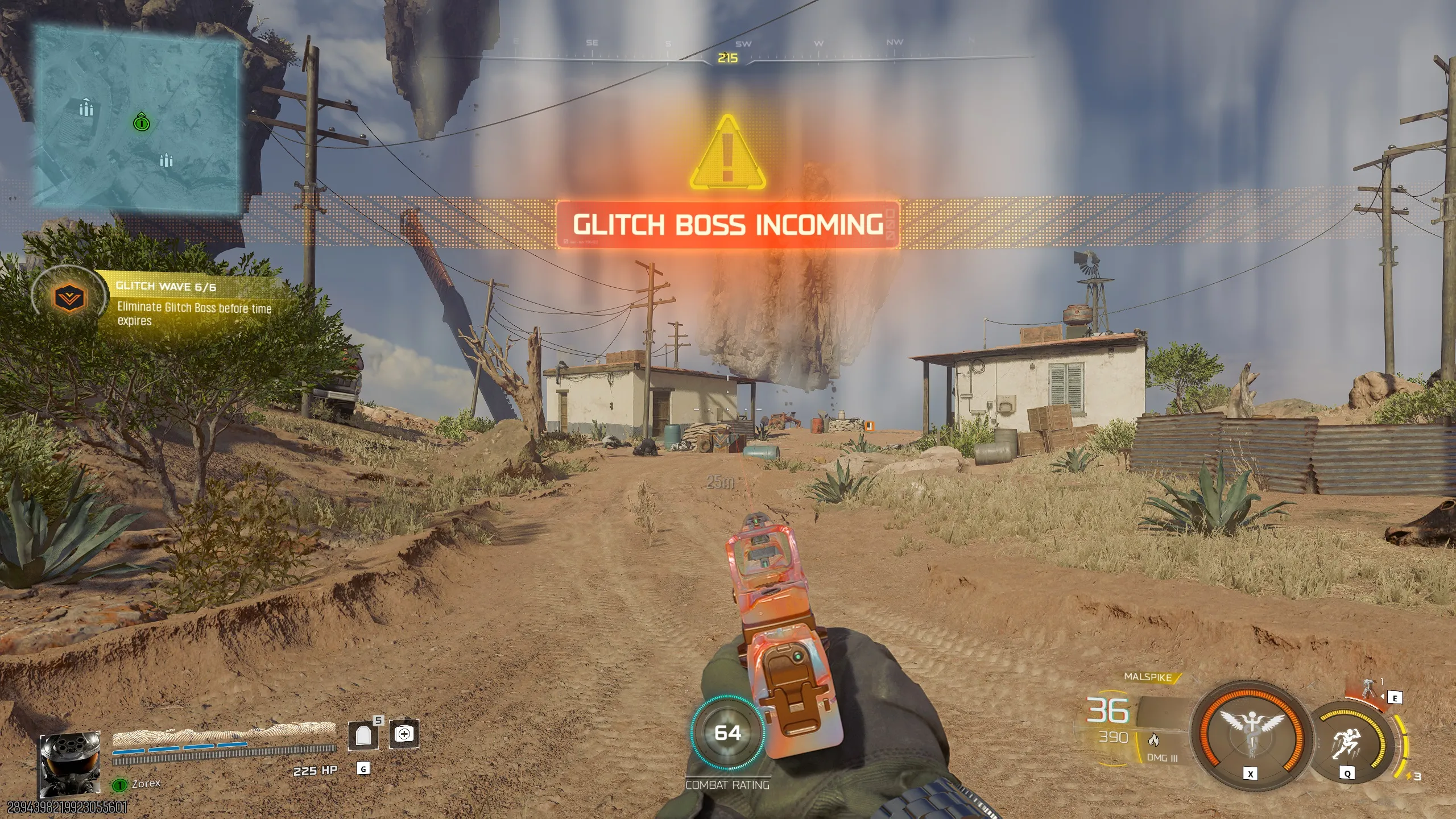 Glitch Boss Incoming warning during the final wave