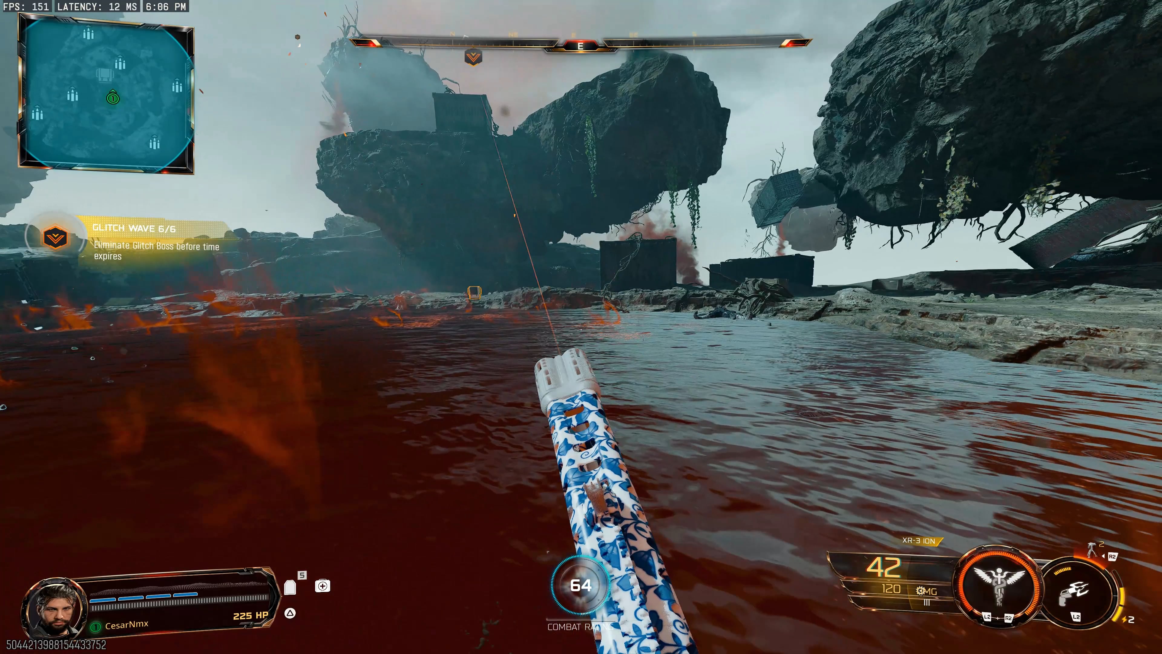 Glitch Fracture final boss arena with lava during Wave 6