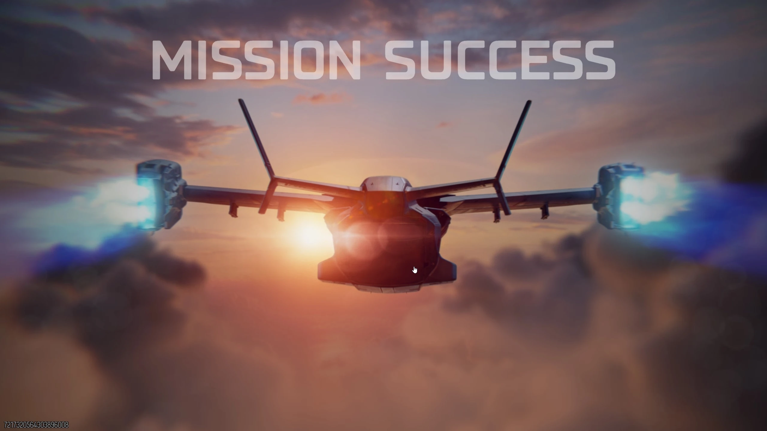 Mission success VTOL extraction cinematic after a successful exfil