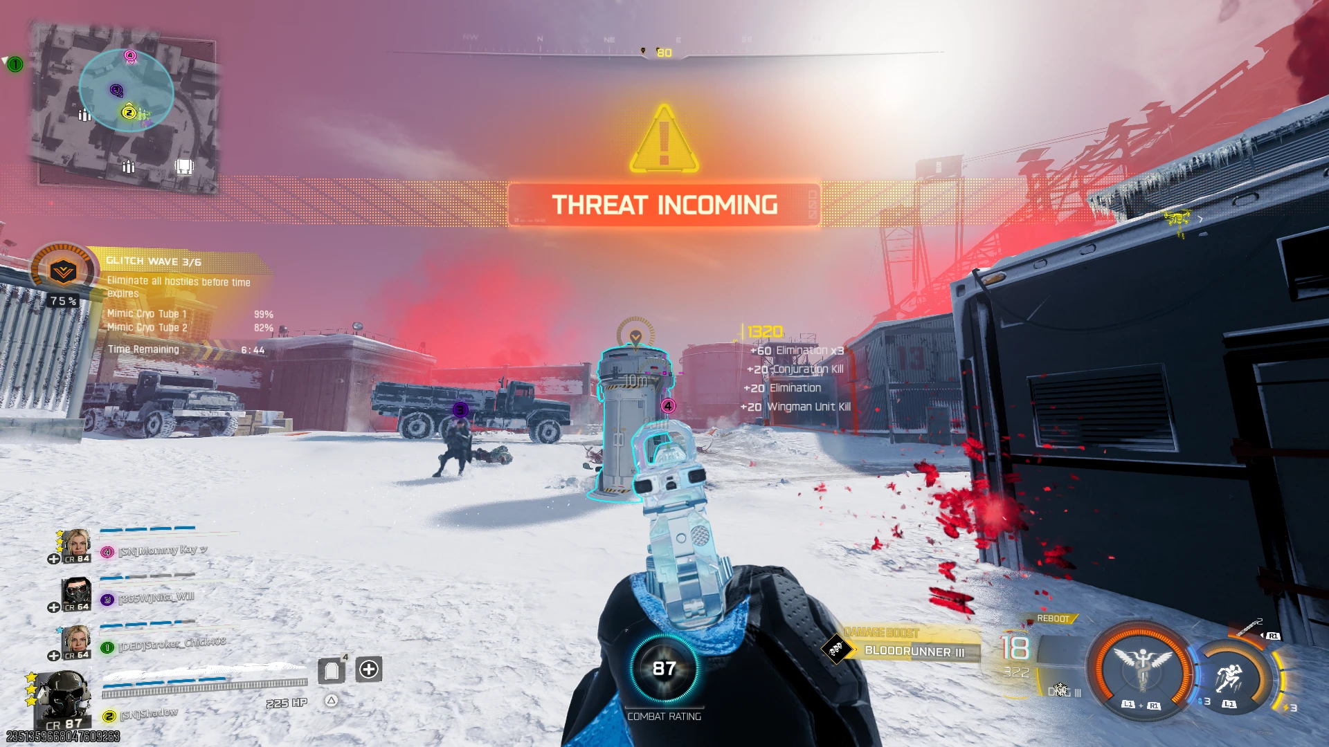 Wave 3 Threat Incoming in the snowy outdoor area