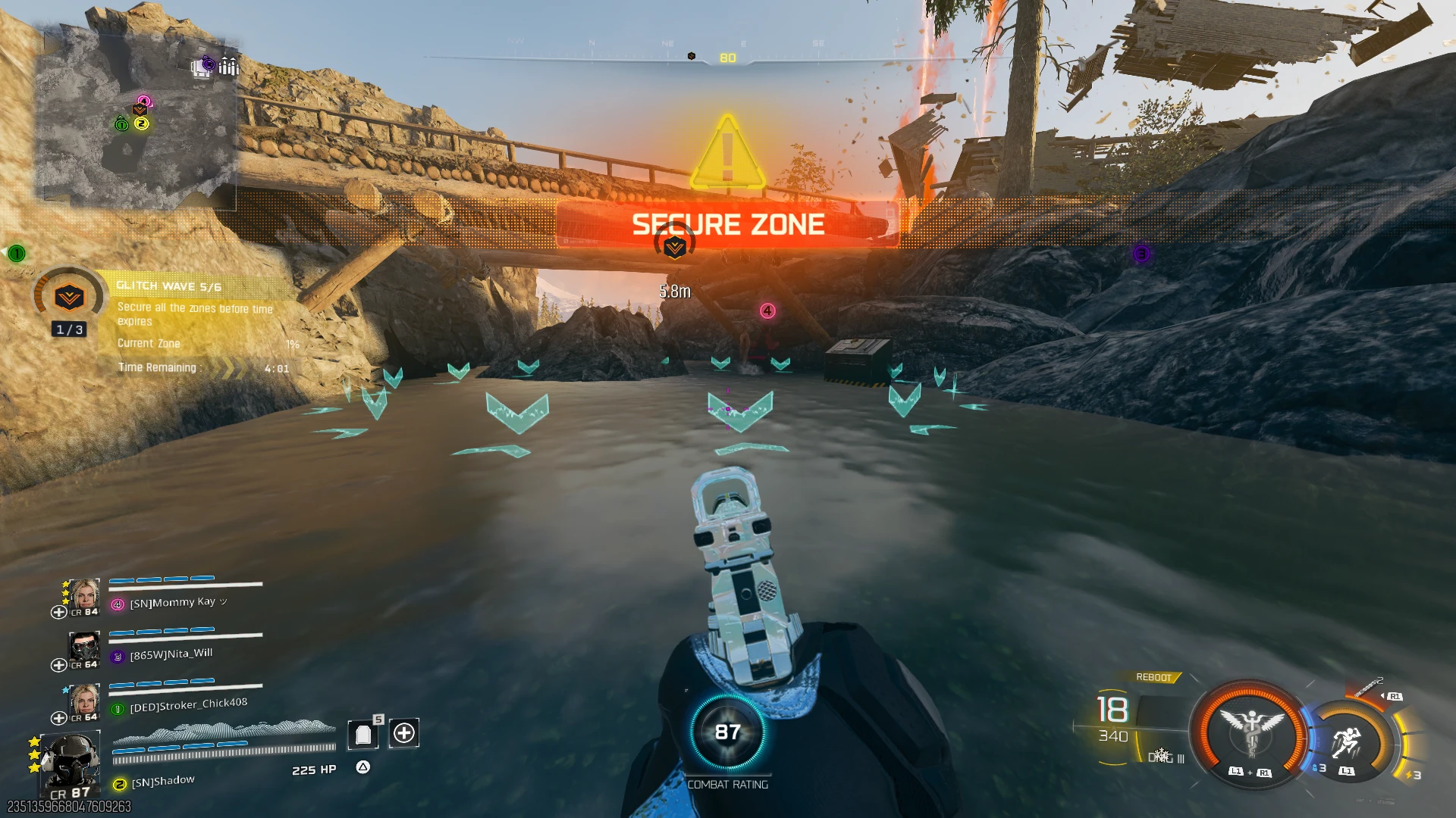 Wave 5 Secure Zone objective at the river in the forest sector