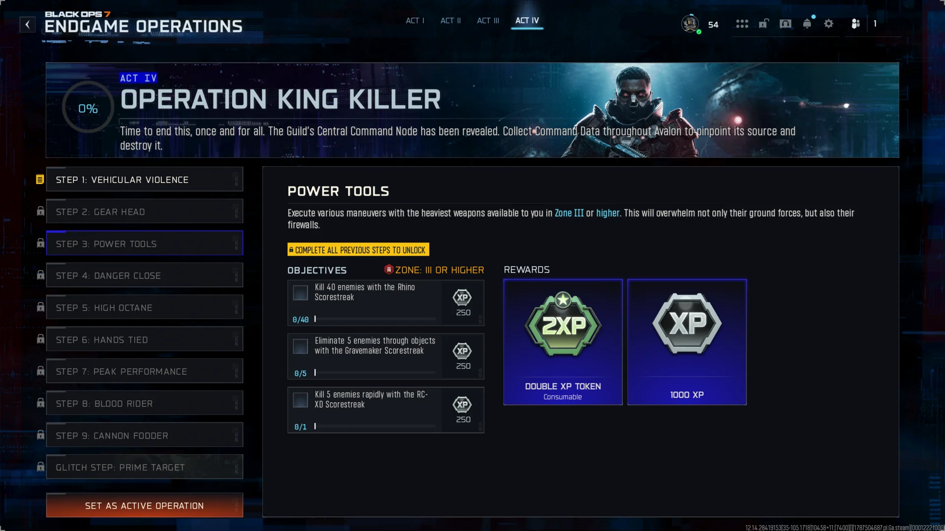 Step 3: Power Tools objectives and rewards