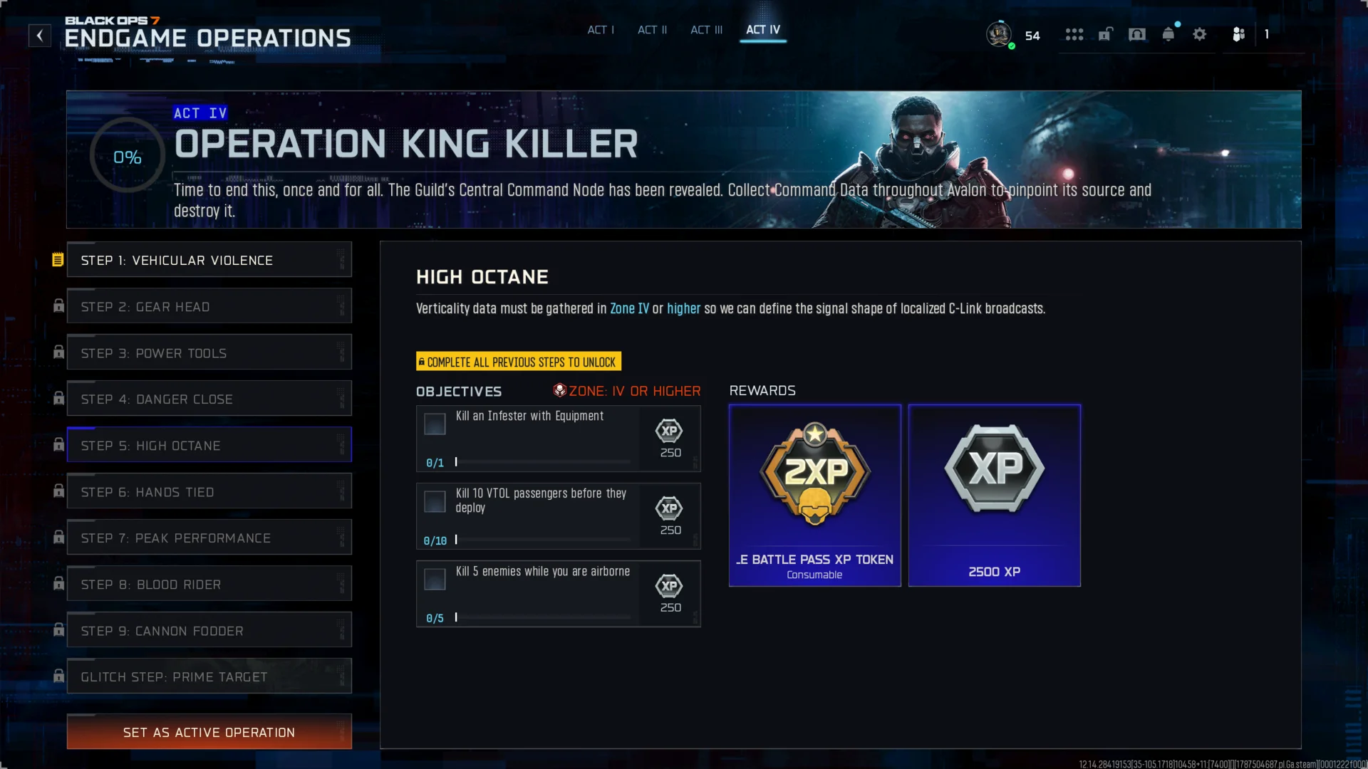 Step 5: High Octane objectives and rewards