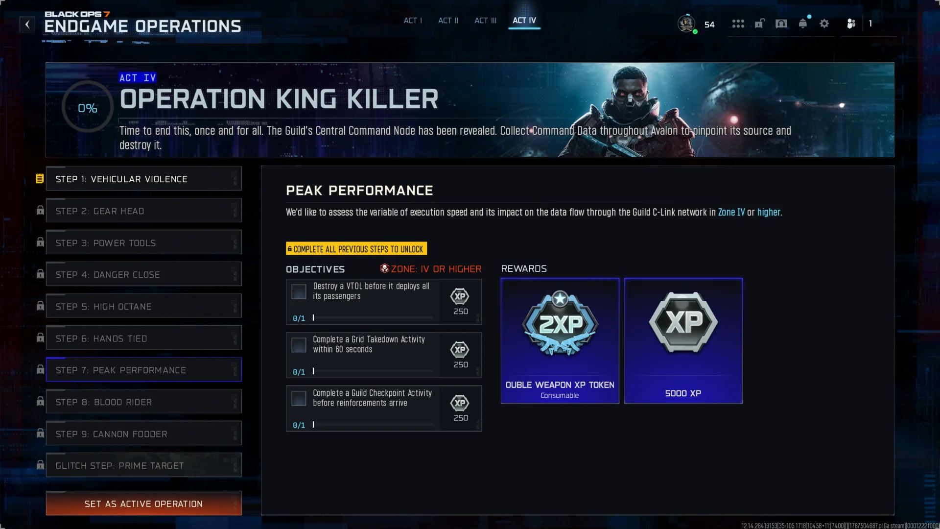 Step 7: Peak Performance objectives and rewards