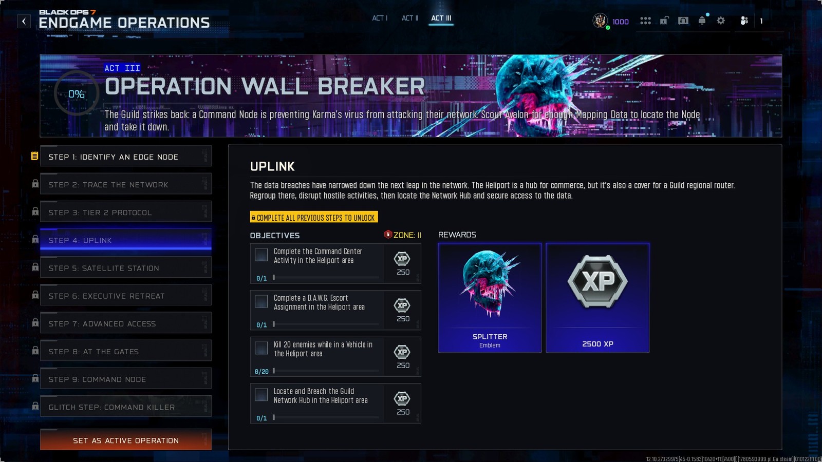 Step 4: Uplink objectives and rewards