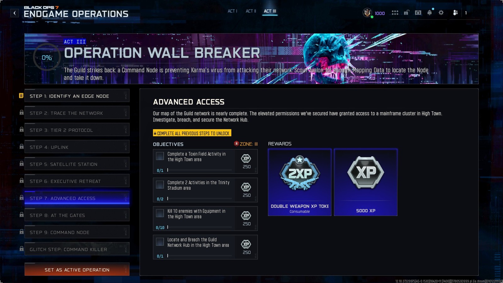 Step 7: Advanced Access objectives and rewards