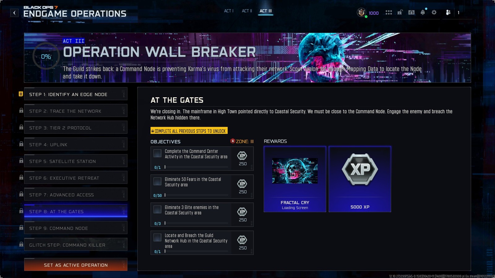 Step 8: At the Gates objectives and rewards