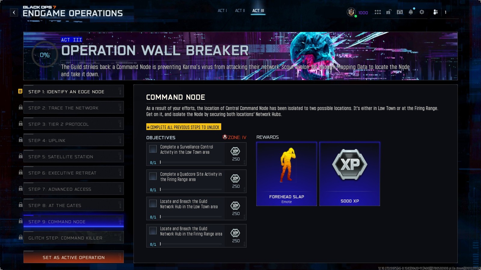 Step 9: Command Node objectives and rewards