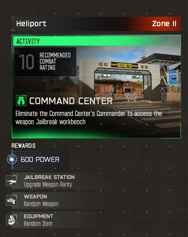 Command Center activity