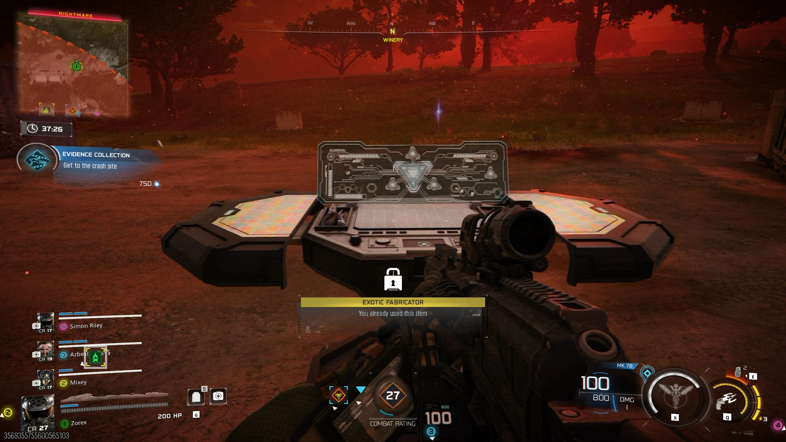 Exotic Fabricator station in the Nightmare Zone